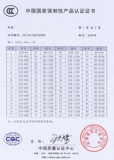 國家強制性產品認證證書